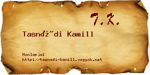Tasnádi Kamill névjegykártya